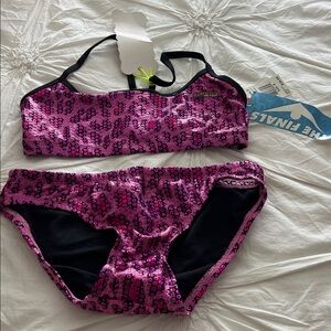The Finals Kids Swim Bikini - Pink and Black